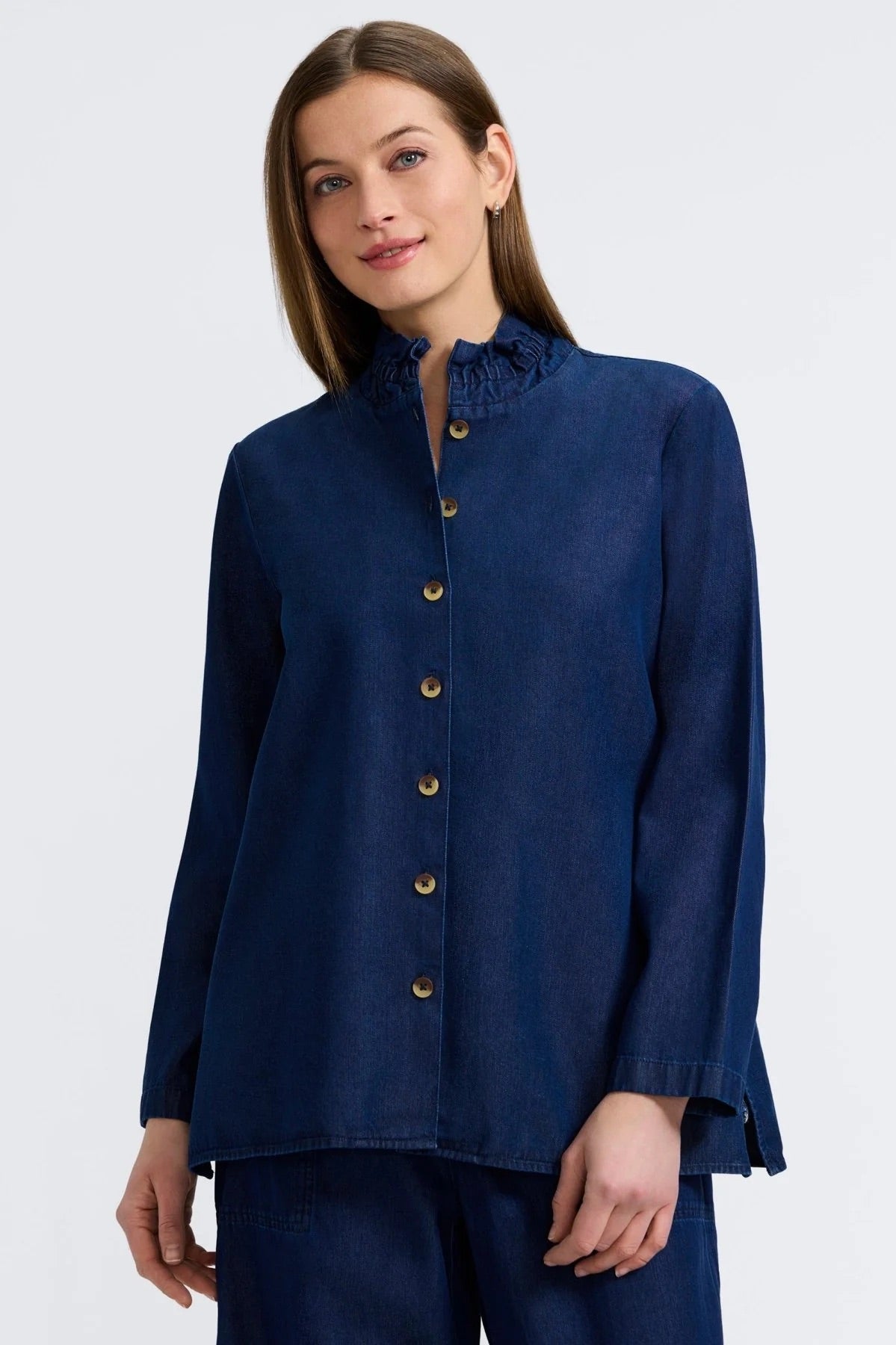 Carolina Tencel Denim Long Sleeve Shirt Jacket by Foxcroft