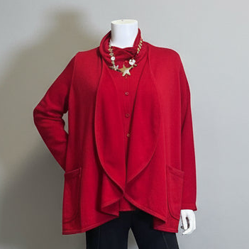 Red jacket on a mannequin against a gray background in Camden sc