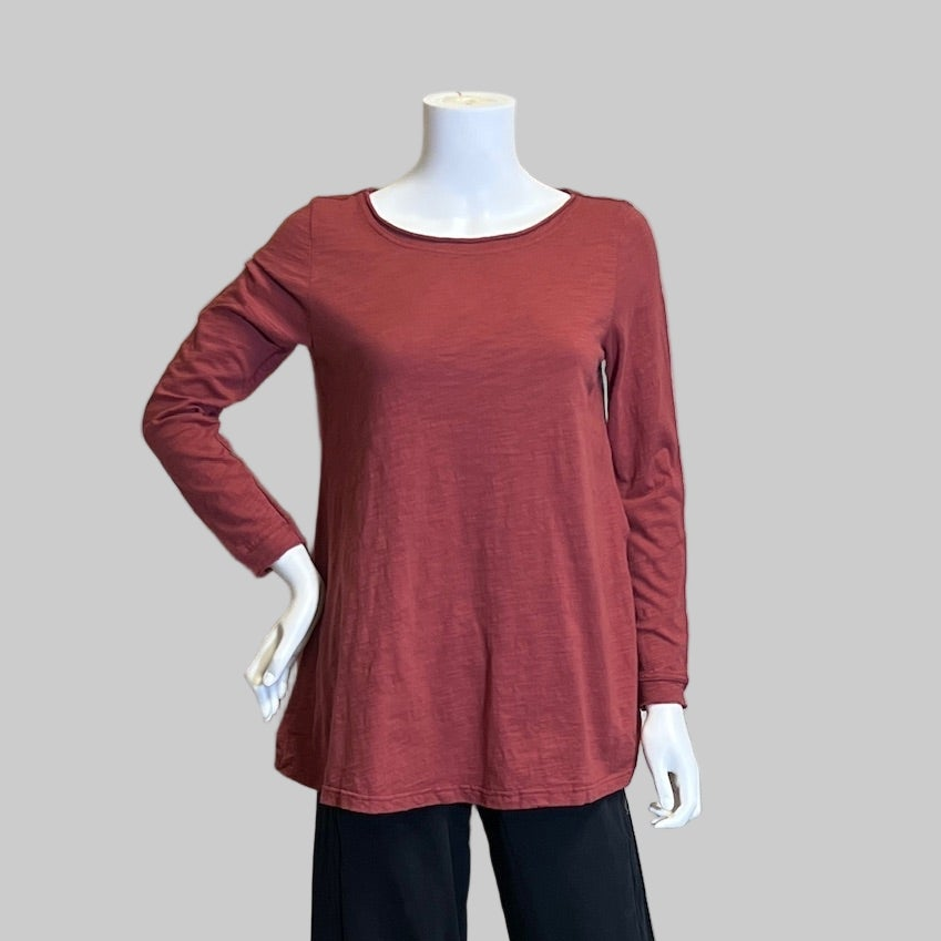 Long Sleeve Boat Neck Shirt in Cotton by Kleen