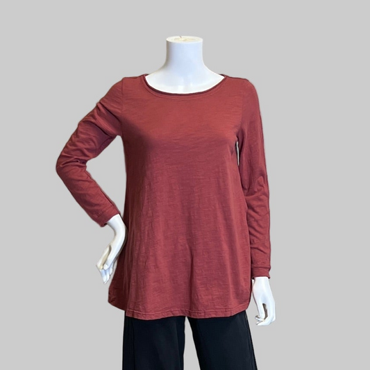 Long Sleeve Boat Neck Shirt in Cotton by Kleen