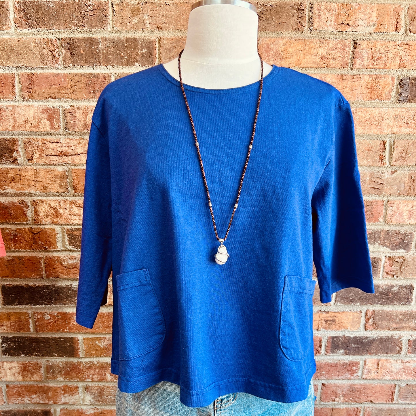 3/4 Sleeve 2 Pocket Boxy Tee in Cotton by Pacificotton - CLOSEOUT