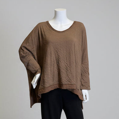 One Sized Deep V-Neck Doublecloth Top by Cut-Loose