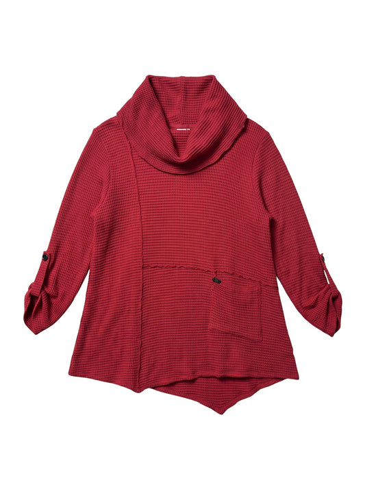 Cowl Neck Tunic Top in Cotton Waffle by Focus