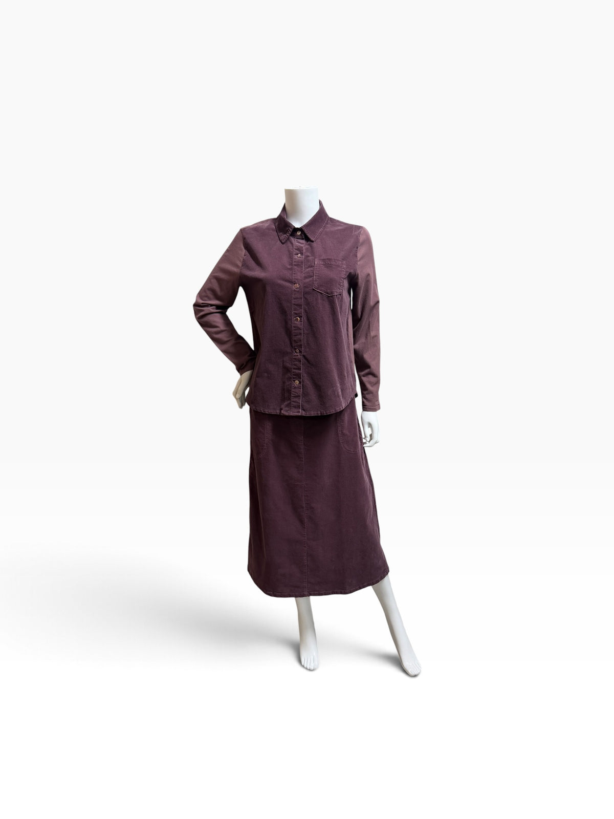 Easy Midi Skirt in Mini Corduroy by Cut-Loose