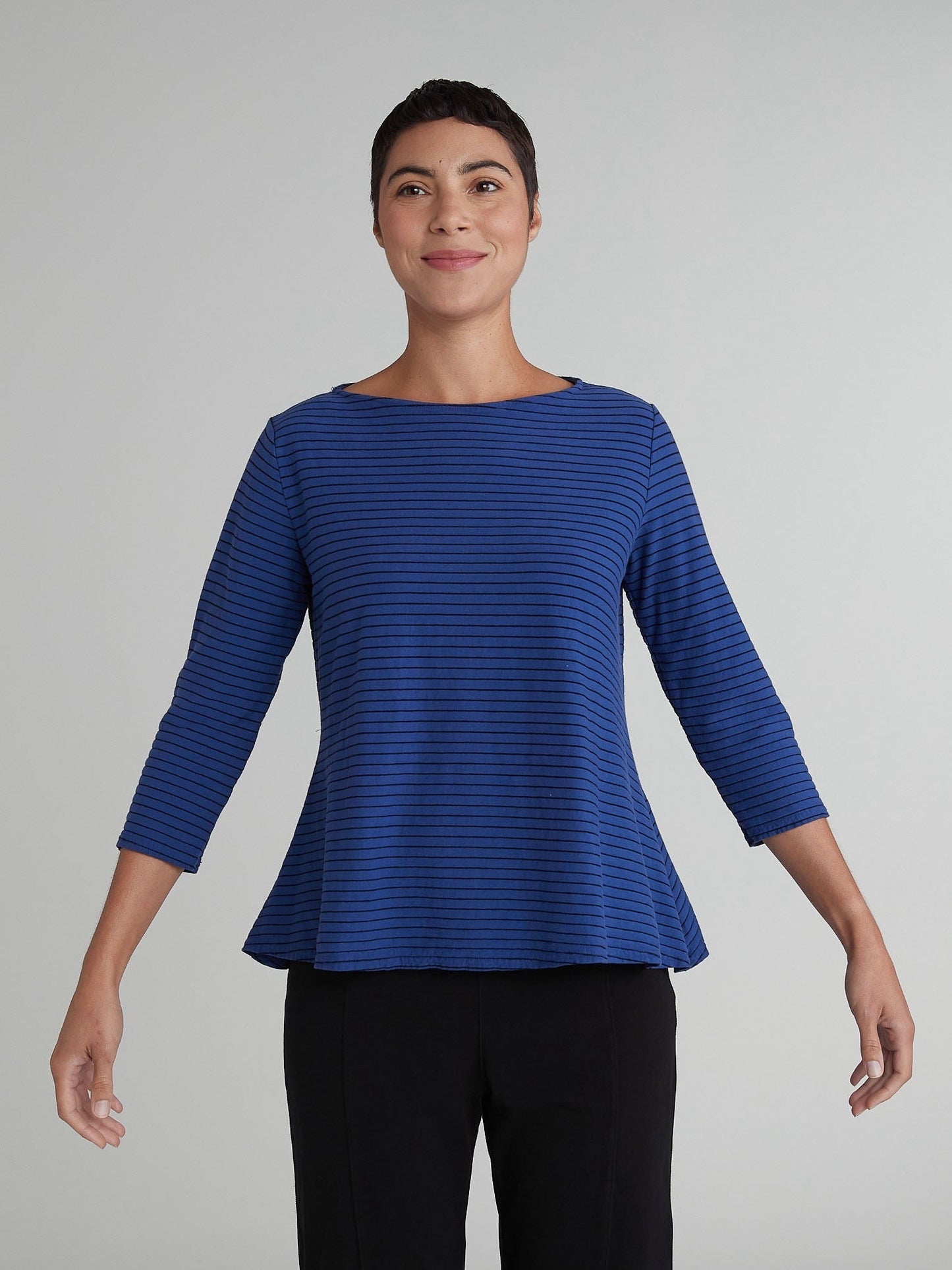 3/4 Sleeve A-Line Boatneck in Cotton by Cut-Loose