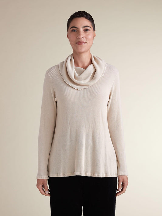Cowl Neck Pullover in Thermal by Cut-Loose - CLOSEOUT
