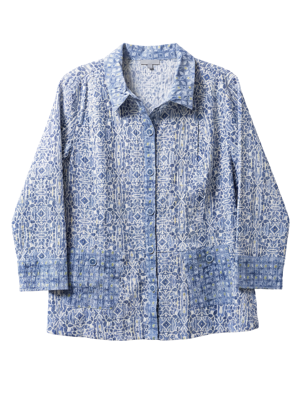 Mixed Print Crinkle Cotton Shacket by Habitat