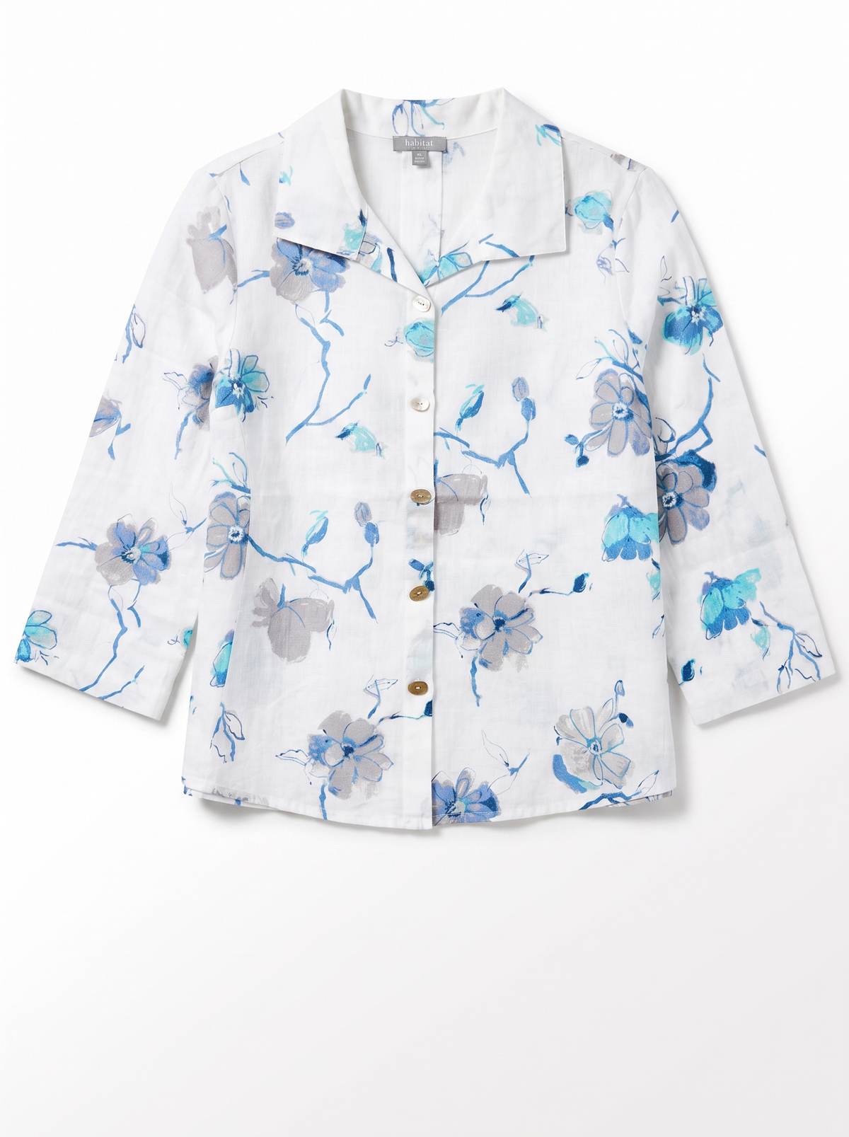 Linen Floral Retro Swing Shirt by Habitat