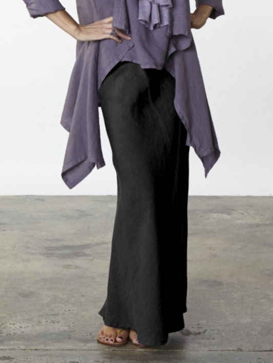 Long Bias Skirt in Linen by Bryn Walker