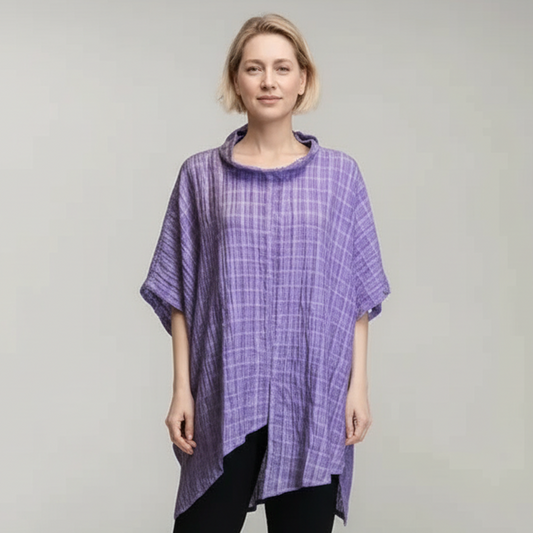 Asymmetrical Striped Crinkle One Size Tunic by Eleven Stitch Design