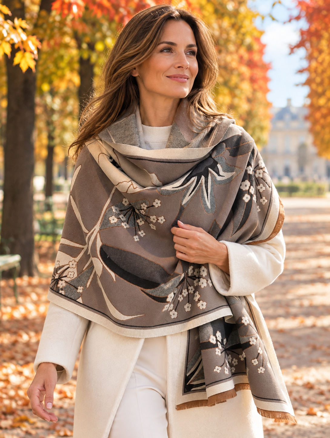 Garden Reversible Wrap in Gray & Black by Winding River