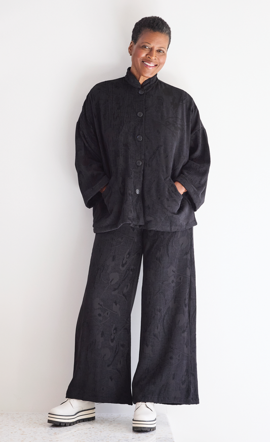 Danuta Jacket in Fiore Nero Chenille Jacquard by Bryn Walker