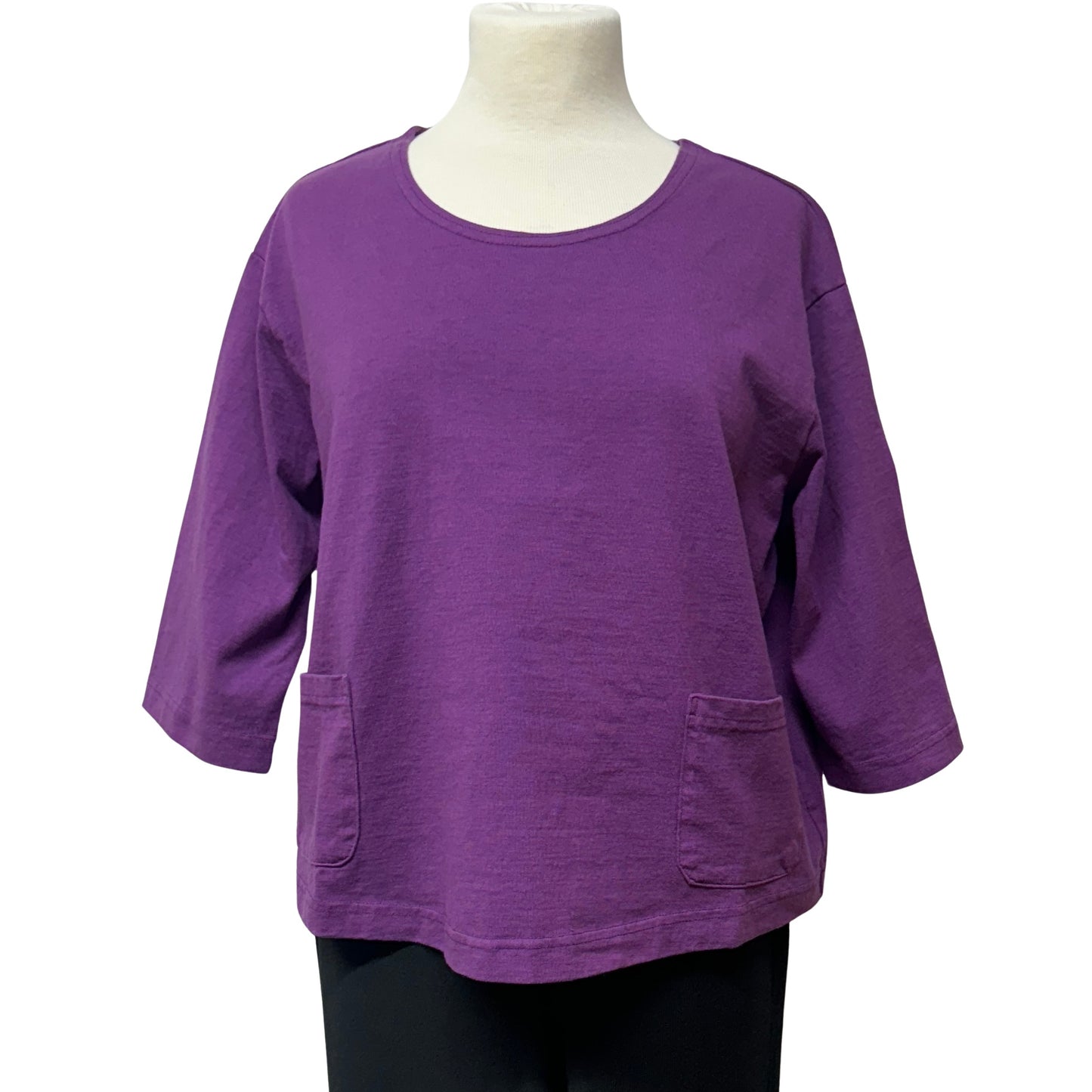 3/4 Sleeve 2 Pocket Boxy Tee in Cotton by Pacificotton - CLOSEOUT