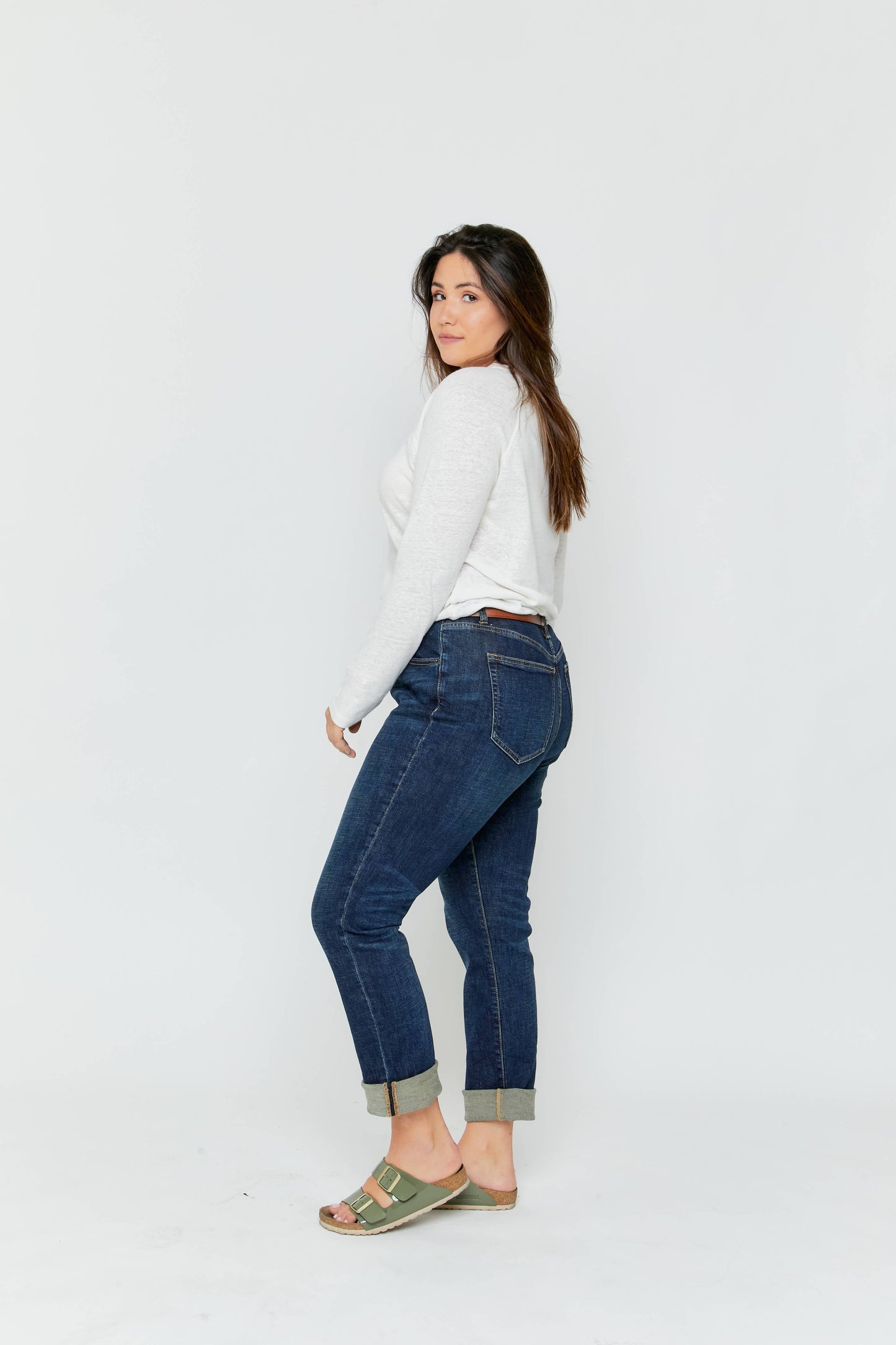 Crosby High Rise Relaxed Taper Denim Jeans by Oliver Logan