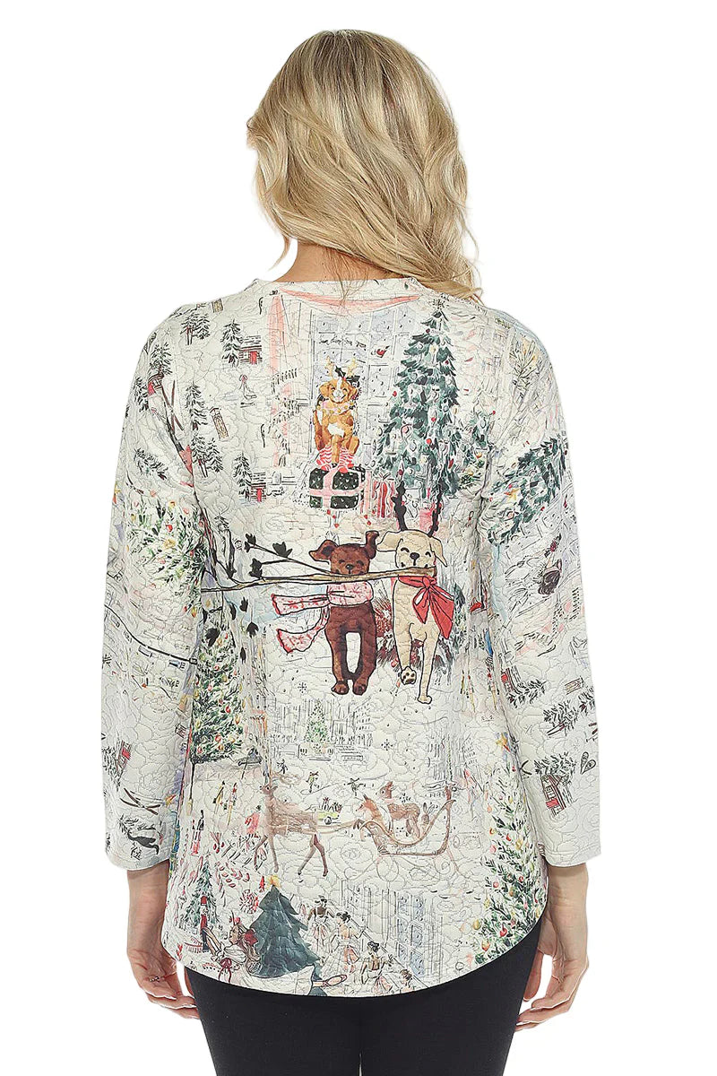 Holiday Joy Textured Top by Inoah USA - CLOSEOUT