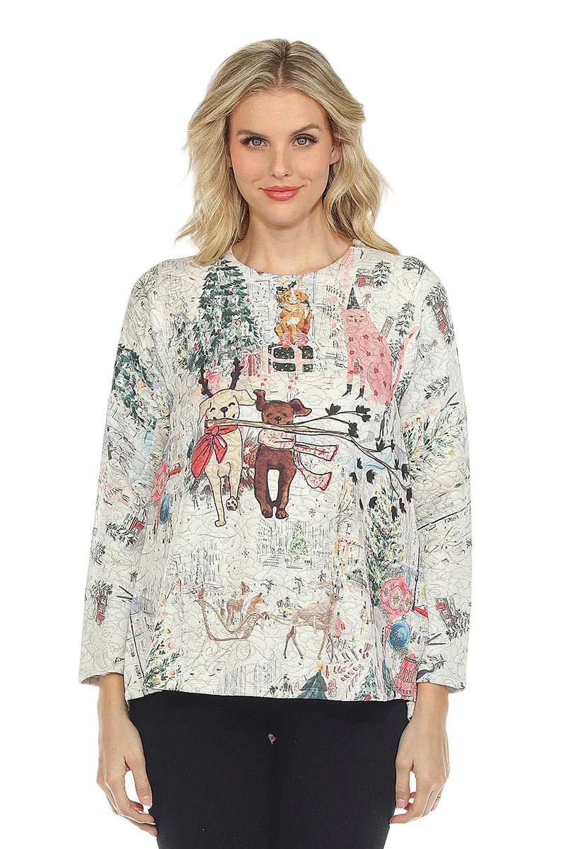 Holiday Joy Textured Top by Inoah USA - CLOSEOUT