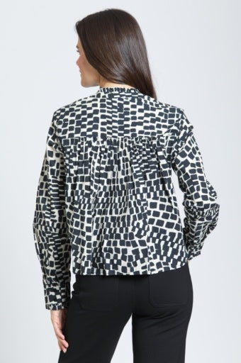 Cropped Shirt with Ruffle Details by APNY