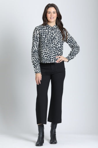 Cropped Shirt with Ruffle Details by APNY
