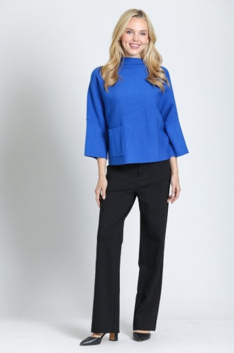 Funnel Neck Sweater with Patch Pocket by APNY