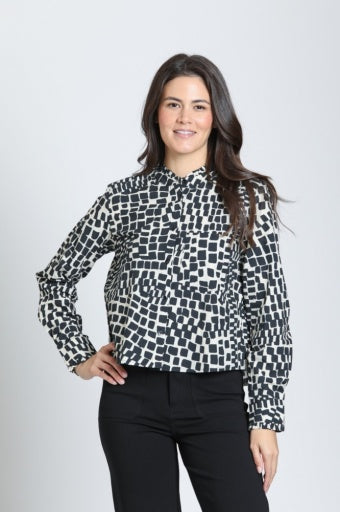 Cropped Shirt with Ruffle Details by APNY
