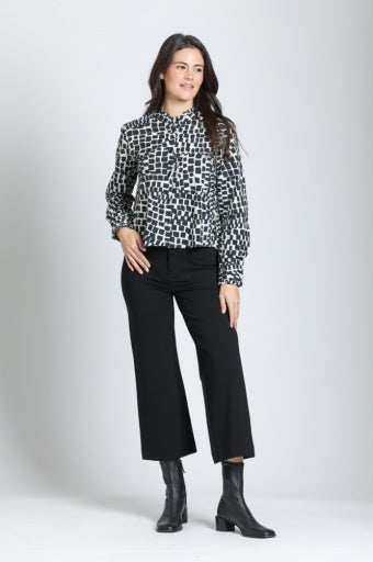 Cropped Shirt with Ruffle Details by APNY