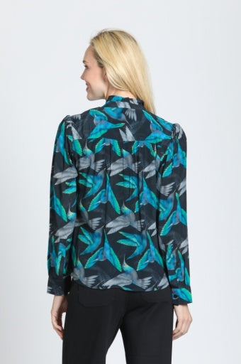 Ruffle Half Placket Blouse by APNY