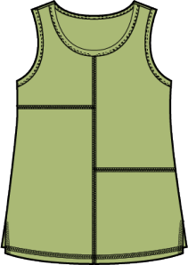 Pieced Tank Top in Cotton Pebble by Habitat